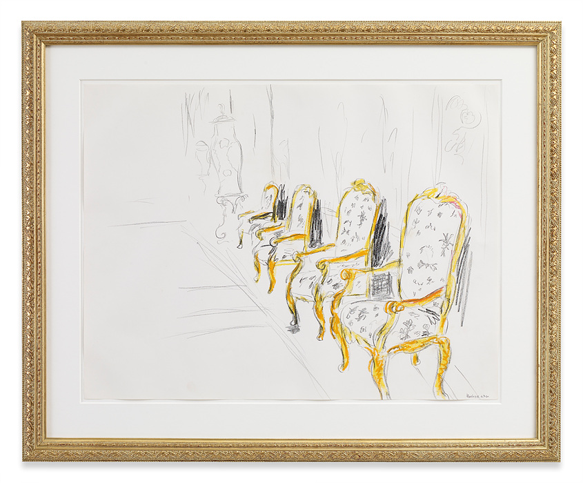 immobiliere de la Piedmontese of the baroque + roccoco, 1983, 1985, Crayon and pastel on paper, 44.5ⅹ58.4cm
© Karen Kilimnik
Courtesy the artist, Galerie Eva Presenhuber and Sprüth Magers
Photo: Stephen White