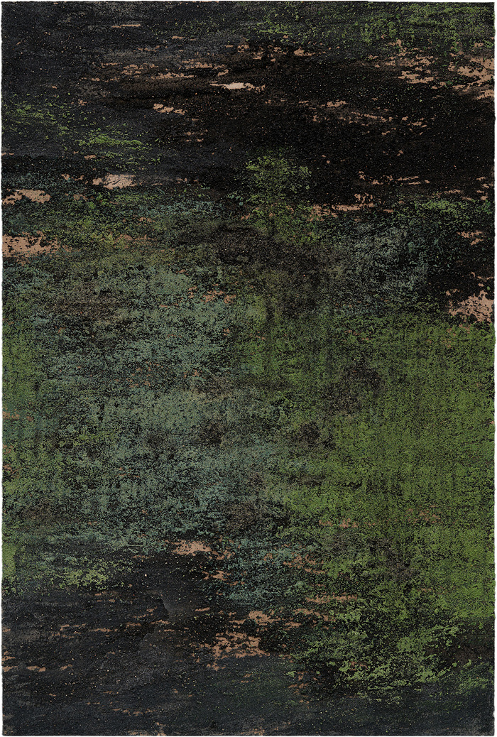 오다교, Reflective I, 2022, Sand, charcoal and pigment on hemp cloth, 194x131cm. /서정아트