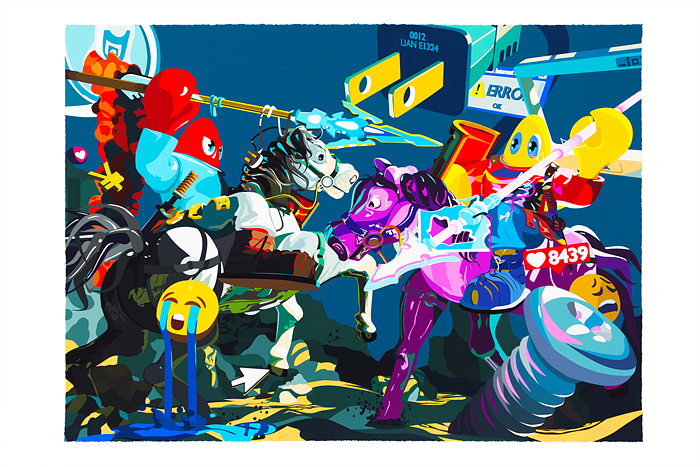 Battle for Lobsteropolis II, 2025, Somerset 410gsm Deckled Edge, 74x100cm. /아트조선