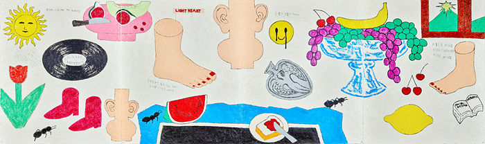 켜 1~4, 2025, Discarded Paper and Mixed Media on Wood, 60.6×72.7cm. /알부스 갤러리